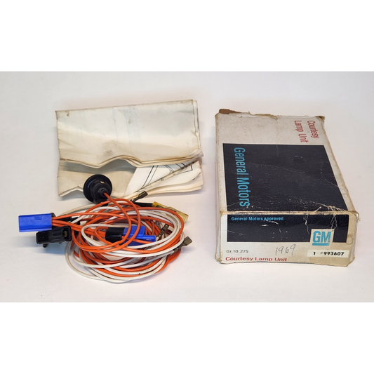 NOS GM Courtesy Lamp Unit Wiring Kit with Original Box – Part #993607