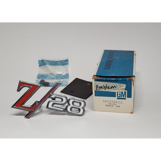 NOS GM Z/28 Grille Emblem with Original Box – Part #3958642
